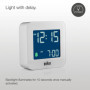 Braun Réveil de Voyage numérique avec Fonction Snooze, Taille compacte, écran LCD négatif, réglage Rapide, bip de l’Alarme en Cr