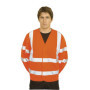 Portwest Gilet 2 bandes & baudrier manches longues, Couleur: Orange, Taille: L/XL, C473ORRL/XL