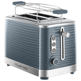 Russell Hobbs Grille Pain [Fentes Extra Larges] Inspire Gris (Design Moderne, Contrôle Brunissage ajustable, Tout type de pain, 