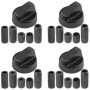 Spares2go Boutons de commutateur de commande noir universel pour toutes les marques de four, cuisinière et plaques de cuisson (L
