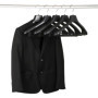 TRIXES Cintres Larges Pantalons Costumes Manteaux Vestes en Plastique Noir - Lot de 5