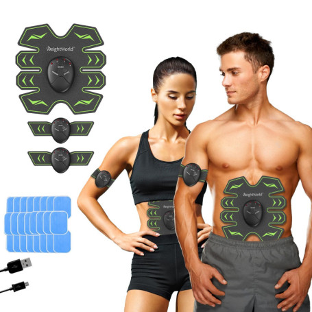 WeightWorld Ceinture Abdominale Electrostimulation, Electrostimulateur Musculaire EMS, Fessier, Jambes & Bras, Abdominaux Appare