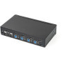 StarTech.com Switch KVM USB DisplayPort à 4 ports - Commutateur écran clavier souris DP avec hub USB 3.0 intégré - 4K 30 Hz (SV4