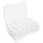 BELLE VOUS Lot de 2 Boite Compartiment Plastique Transparent - 27,3 x 17,6 x 4,3 cm - Boite Plastique Rangement avec 36 Comparti
