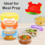 ARSUK Boîtes Alimentaires en Verre pour Bébé avec Couvercles (200ml, 6PCS) - Set de Bols en Verre Compatible Four - Contenants d