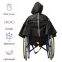 BRAMBLE - Poncho Imperméable Universel Premium avec Capuche pour Fauteuil Roulant
