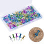 100Pcs Punaises Multicolores, Punaises Métal, Punaises Décoratives Multicolores, épingles Murales dans Un Boîtier de Rangement, 
