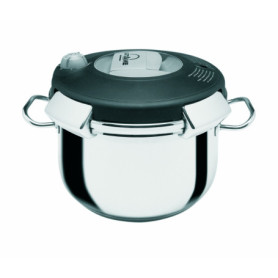 Artame ART38112 Autocuiseur Luna, Autocuiseur Vapeur, Couvercle ouverture facile, 12 L, Tous feux dont induction, Ø24cm, Inox