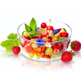 KADAX Coupe en Verre, Bol en verre rond de 19 cm de diamètre - Bol profond pour fruits, salade, bonbons, bol à fruits empilable,