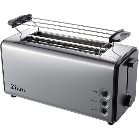 Zilan, Grille-pain à fente longue, 4 tranches de Toastautomatique, XXL, 5 niveaux de rôtissage, accessoire de pain, fonction déc