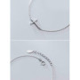 Bracelet en Argent S925, Bijoux de Main de Mode Croix Pleine de Diamants Simples Fémininsbracelet en argent s925
