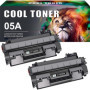 Cool Toner Lot de 2 Cartouches de Toner de Rechange pour HP 05A CE505A 05X CE505X Laserjet P2030 P2035 P2035N P2050 P2055 P2055D