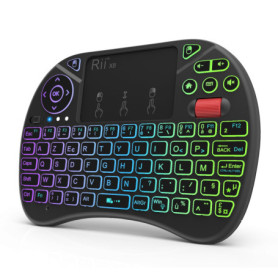 Rii Mini (Nouveauté) Clavier X8 Wireless Français Ergonomique sans Fil avec Touchpad pour Smart TV, Mini PC, HTPC, Console, Ordi