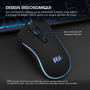 Rii RK105 Ensemble Clavier et Souris USB Rétroéclairé RGB pour Bureau de Domicile/Travail
