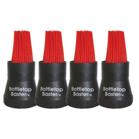 Jokari Lot de 4 pinceaux à badigeonner en silicone résistant à la chaleur Compatible avec la plupart des bouteilles Noir et roug