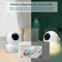 Babysense Moniteur Vidéo pour Bébé, Babyphone avec Écran Divisé 4,3“ et 2 Caméras, Veilleuse Réglable, Conversation Audio Bidire