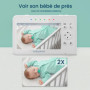 Babysense Moniteur Vidéo pour Bébé, Babyphone avec Écran Divisé 4,3“ et 2 Caméras, Veilleuse Réglable, Conversation Audio Bidire