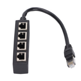 Adaptateur Ethernet RJ45, Adaptateur Répartiteur 1 à 4 Ports, Adaptateur de Câble Réseau RJ45, Protection contre les Interférenc