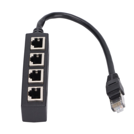 Adaptateur Ethernet RJ45, Adaptateur Répartiteur 1 à 4 Ports, Adaptateur de Câble Réseau RJ45, Protection contre les Interférenc