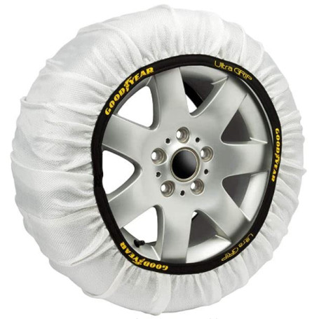 Goodyear Lot de 2 chaînes à neige en tissu pour voiture, ultra adhérence, taille XL, spécifique pour le fonctionnement du véhicu