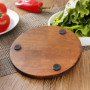 Dessous de Plat en Bois et métal - Rond - Diamètre : 20 cm - Qualité supérieure - Résistant à la Chaleur - pour casseroles Chaud