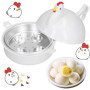 Wohlstand Egg Boiler,Cuiseur à Oeufs Big Boiley 13.3 * 15.7 * 15.7cm, Micro-Ondes Boiler Rapid Egg Cooking Appliances,4 Oeufs