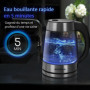 Aigostar Bouilloire Électrique en Verre avec illumination LED 1.7L 2200W, Bouilloire Inox Sans Fil à Chauffage Rapide, Filtre Am