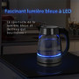 Aigostar Bouilloire Électrique en Verre avec illumination LED 1.7L 2200W, Bouilloire Inox Sans Fil à Chauffage Rapide, Filtre Am