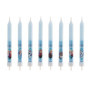Dekora - 346174 Reine des Neiges Rozenn Lot de 8 Bougies bâtonnet Cire Bleu, 8 x 8 x 12 cm