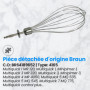 Anakel Home Accessoire Batteur Fouet BR64189652 Compatible avec le mélangeur Braun MR6500M | Tiges métalliques, 200 x 4 mm