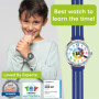 Kiddus Montre Bracelet Éducative pour Enfants. Analogique avec Exercices. Mécanisme en Quartz Japonais. English Version. Blue