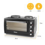 Tristar Four à convection avec 2 plaques chauffantes, Capacité : 38 L, 3100 W, Plaque de cuisson et gril, 90-230 ⁰C, adapté pour