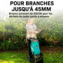 VONROC Broyeur de végétaux 2500W – Pour branches jusqu’à Ø45mm - Bac de ramassage de 45L et poussoir inclus - Fonction de sécuri