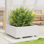 vidaXL Jardinière Blanc 60x60x26,5 cm Bois de pin Massif, jardinière d'extérieur, bac à Fleurs, boîte à Plantes, jardinière de t