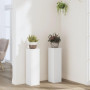 vidaXL Supports pour Plantes 2 pcs Blanc 17x17x60 cm Bois d'ingénierie, Support de Fleurs, Support de Pot de Plante, Support de 