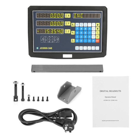 EVTSCAN JCS900-2AE/JCS900-3AE 2/3 axes lecture numérique DRO pour fraiseuse de tour prise CN 110-240 V(JCS900-3AE)