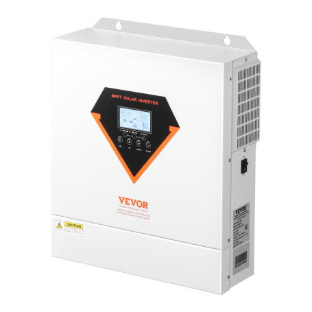 VEVOR Onduleur Solaire Hybride 3500 W Chargeur à Onde Sinusoïdale Pure Tout-en-Un, 24 V CC vers 220/230 V CA, avec Contrôleur So