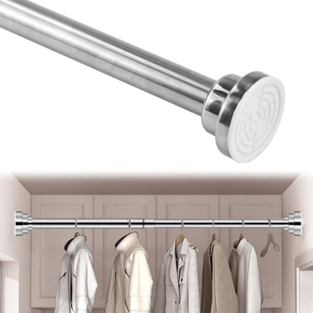 HEKOBAG Tringle à Vêtements Extensible, 38-58cm Barre Penderie Extensible sans Perçage Antidérapant, Tringle Penderie Extensible