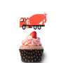 Ohaoduo Lot de 56 décorations pour cupcakes en forme de véhicule de chantier, pelleteuse, décoration de gâteau, voiture, thème c