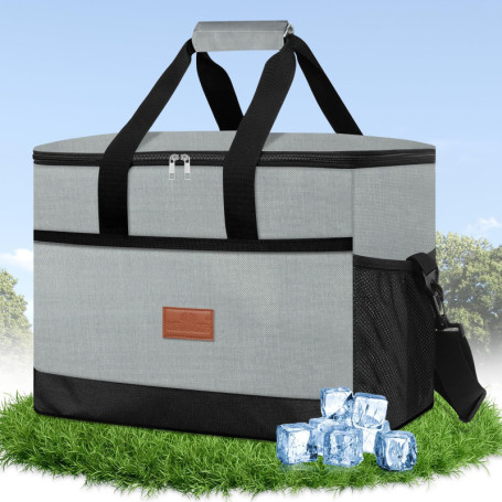 BUOAZR Sac Isotherme, 30L Grande Capacité, Imperméable Pliable Lunch Bag, Lunch Bag Réutilisable, Protection de Fraîcheur, Porta