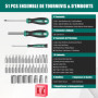 HYCHIKA 51 Pcs Kit Tournevis, Lot Tournevis Magnétique, Comprenant Tournevis de Précision, Tournevis Cruciforme, Tournevis Plat,