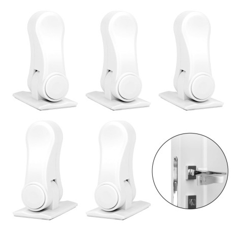 Serrure de Sécurité pour Enfants Bébé 5 Pcs Serrure de la Poignée de la Porte de Sécurité Adhésive Verrouillage de Sécurité Bloq