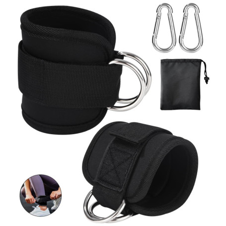 2Pcs Sangle Cheville Musculation Poulie, Sangle de Cheville Musculation Con Rembourré, Sangle Musculation et de Fitness sur Le C