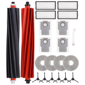 Kit Pièces d'rechange Compatible pour Roborock Q Revo master/Q Revo Slim,1 Paire de Brosses Principales, 4 Filtres, 4 Sacs à Pou
