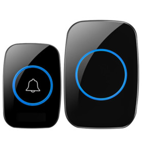 JOFLVA Sonnette Sans Fil,5 Niveaux Volumes 60 Mélodies Au Et Indicateur Led,300M Un Emetteurs Avec Un Récepteur Enfichable,Wirel