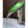 Gangang Robinet Automatique à LED,Robinet de Capteur Cascade Lavabo Infrarouge Froid et Chaud Sans Contact DC 3 Couleurs Changé 