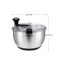 Peclio Grande essoreuse à salade en acier inoxydable 18/10 de 4,5 l avec couvercle transparent, fond antidérapant – Spinner à sa