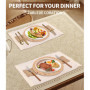 Zaxiva Lot de 6 Sets de Table Bohème, Tapis de Repas en Herbe Tissés à la Main aux Couleurs Primaires et Set Table Tissu en Coto