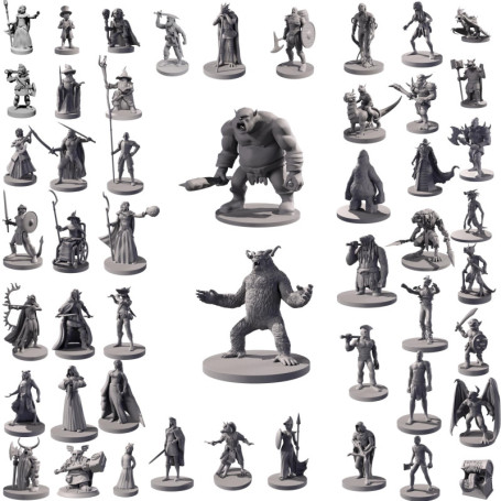 Lot de 50 figurines uniques de RPG fantastiques pour Donjons et Dragons, jeux de rôle Pathfinder, non peints, parfaits pour D&D