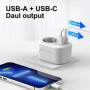 PAIDASHU Adaptateur Prise Anglaise UK Angleterre France Adaptateur de Voyage avec USB A & C 2.4A, Europe Francaise FR 2 Broches 